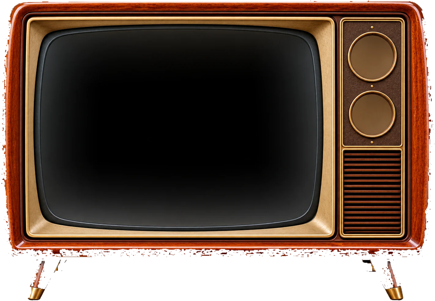 A wooden 1970s television set